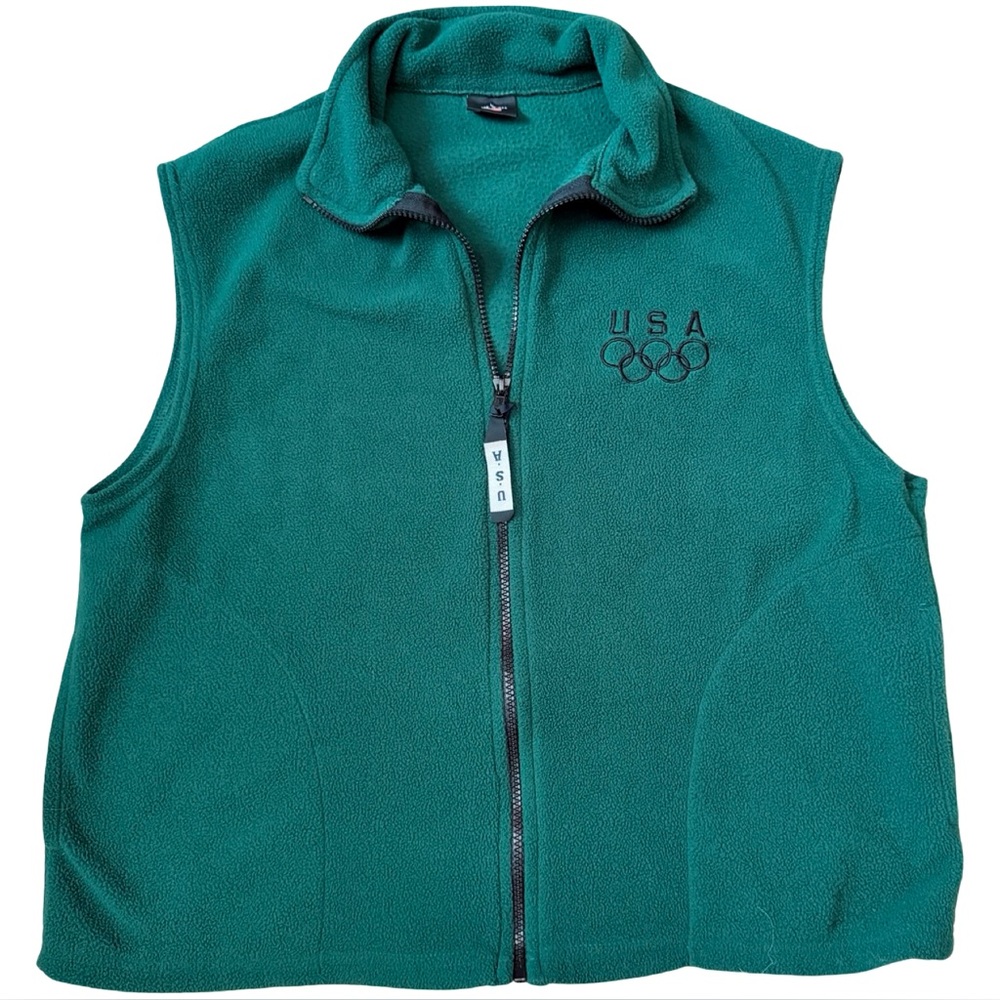 Vintage USA Olympics Fleece Vest 🇺🇸 Olympic Rings | Made in USA | L